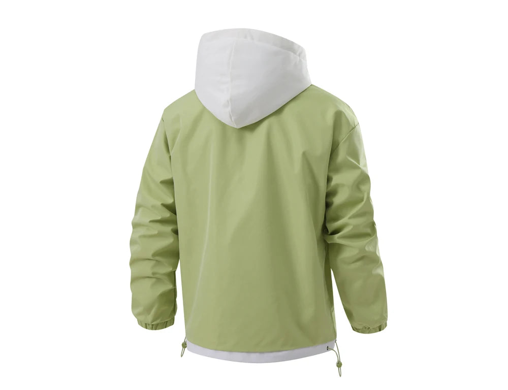 Autumn Winter Men's Bomber Jackets Fashion Men Mock Two-piece Hooded Cardigan Coats Men Windbreaker Loose Baseball Jackets 4XL