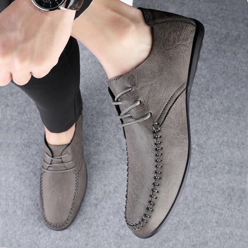 Leder Herrenschuhe Mode Formelle Herrenschuhe Mokassins Italienische Atmungsaktive Herren Loafer Schwarz Übergröße 38-47