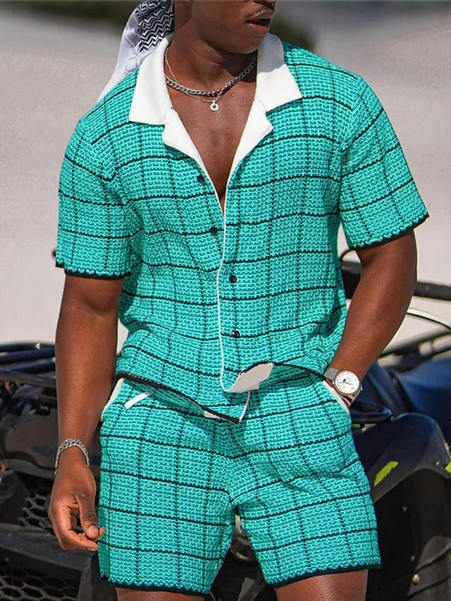 Hawaiian Vacation Suits Men's Summer Lapel Short Sleeve Shirt Shorts 2-piece Sets Fashion Streetwear Male 3D Print Casual Outfit