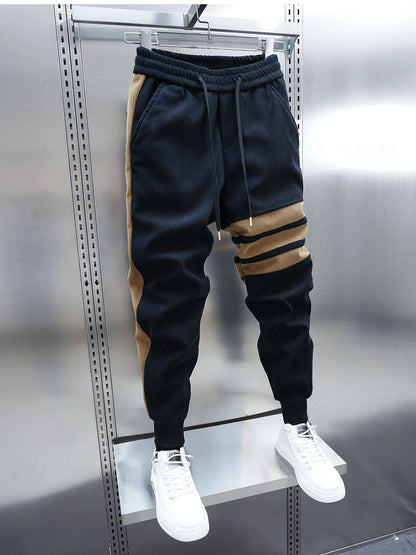 Patchwork Striped Harem Pants Fashion Casual Street Pencil Trousers Outdoor Joggers Sweatpants Luxury Brand Men's Clothing