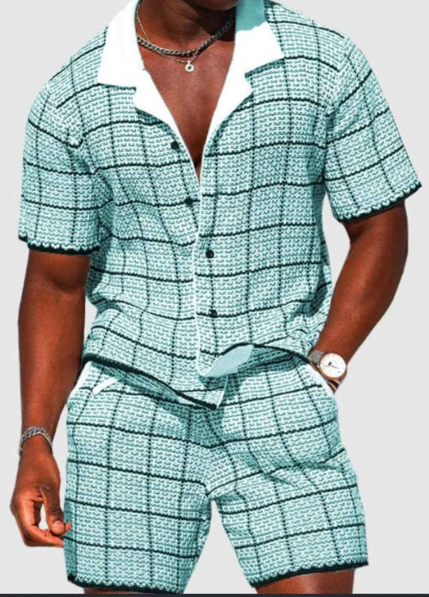 Hawaiian Vacation Suits Men's Summer Lapel Short Sleeve Shirt Shorts 2-piece Sets Fashion Streetwear Male 3D Print Casual Outfit