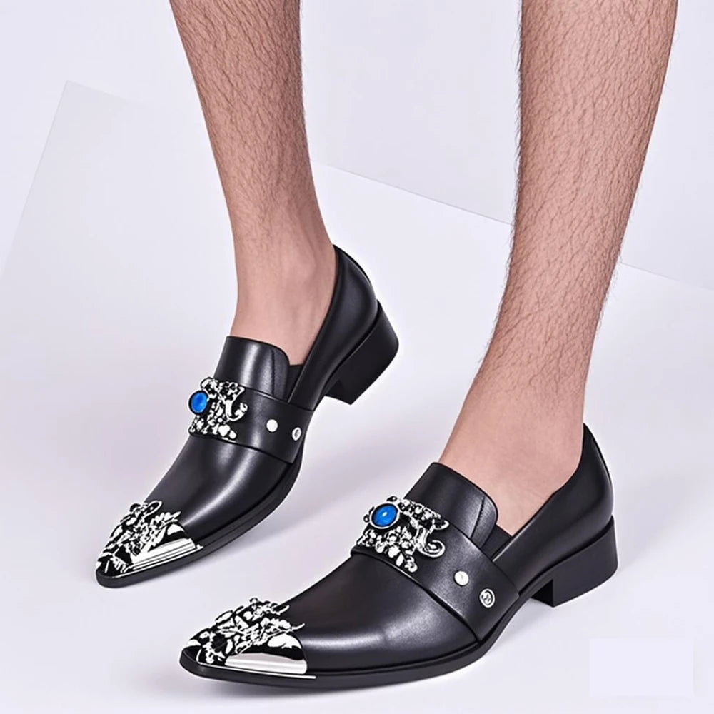 Sommer neue atmungsaktive Business Bankett Herrenschuhe Leder Herren Party Freizeitschuhe Modell personalisierte Show Hochzeitsschuhe