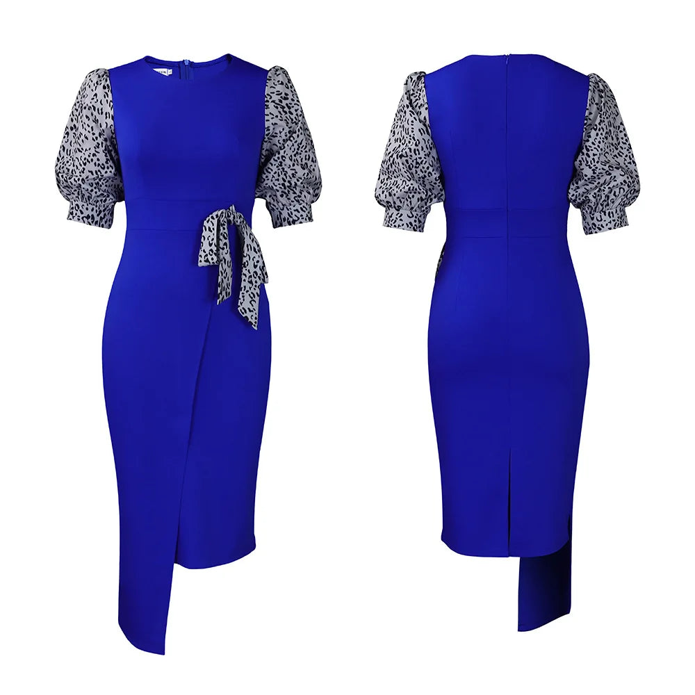 FairyShely 2025 Short Sleeve Patchwork Plus Size Dress Women Large Bodycon Big Dresses Lady Summer Party Tight Curvy Dress