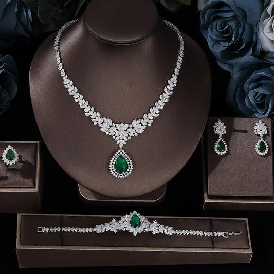 Cubic Zirconia Bridal Jewelry Set for Women Free Shipping Elegant Women's Sets Free Shipping Promotion Earings for Womens Bride