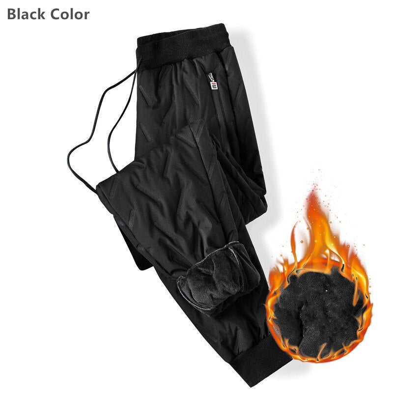 Pantaloni de jogging pentru bărbați, iarnă caldă, în aer liber, pantaloni largi, rezistenți la vânt, pentru zăpadă, 10XL, mărime mare, 9XL, 8XL, 7XL, pentru adolescenți, pantaloni mari din bumbac.