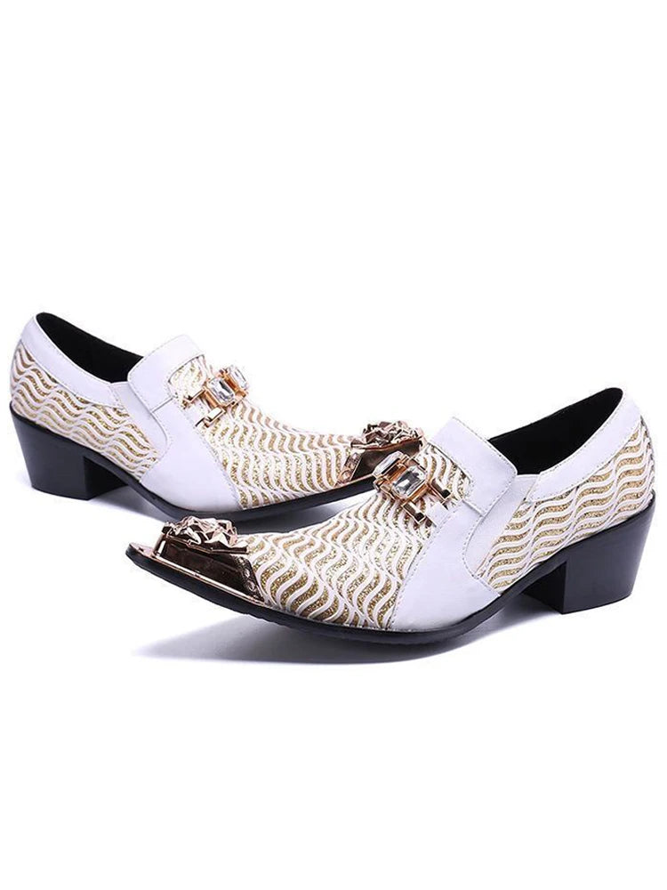 Italienischer Stil Herren Business Schuhe Schwarz Metall Spitz Zehen Schlangenmuster Echtes Leder Schuhe Party Schuhe Herren Flach