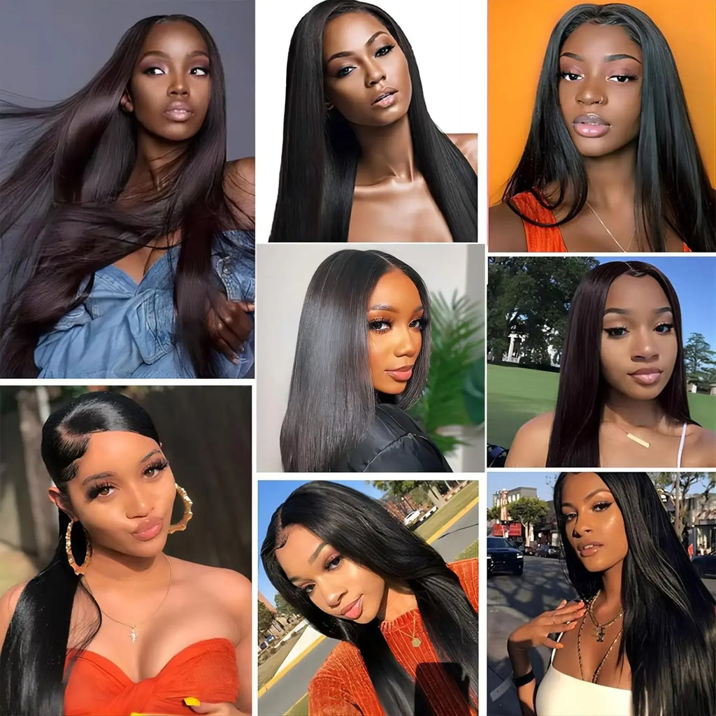 16A Straight Human Hair Bundles Brazilian Real Remy Weave Hair 3 4 5 Pcs 100% Unprocessed Raw Hair Bundles Extensions Natural Black For Women