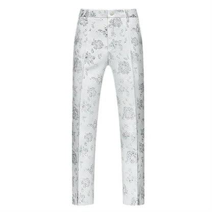 New Men Luxury Jacquard Suit Pants Fashion Wedding Party Groom Dress Trouse Large Size 6XL