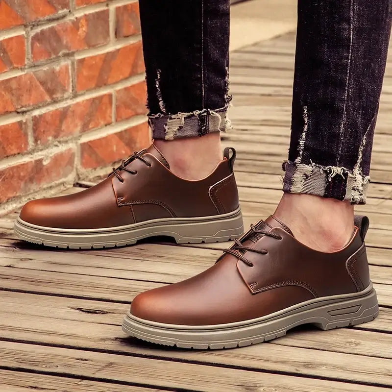 CLOHOO Handgemachte Herren Business Casual Schuhe Bequeme Klassische Schnürschuhe Arbeitsschuhe Modische Hochzeits-Herrenschuhe