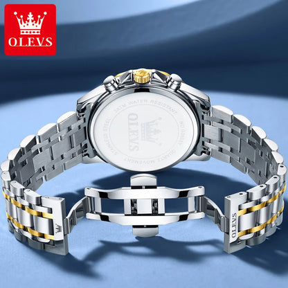 OLEVS 3653 Mans Watch Multifunctional Chronograph Quartz Watch Moon Phase Watches For Man Waterproof High Quality Original Brand