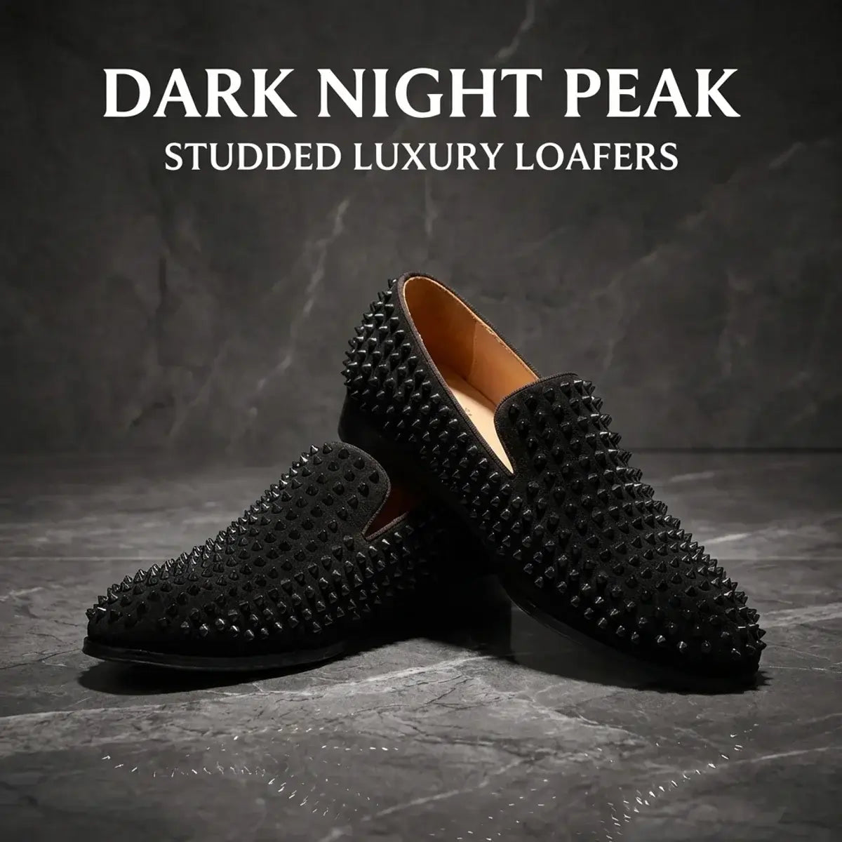 Herren handgemachte Spike Loafer Schwarze Glitzer Fashion Schuhe mit glänzenden Nieten für Party und Hochzeit Laufsteg-Stil