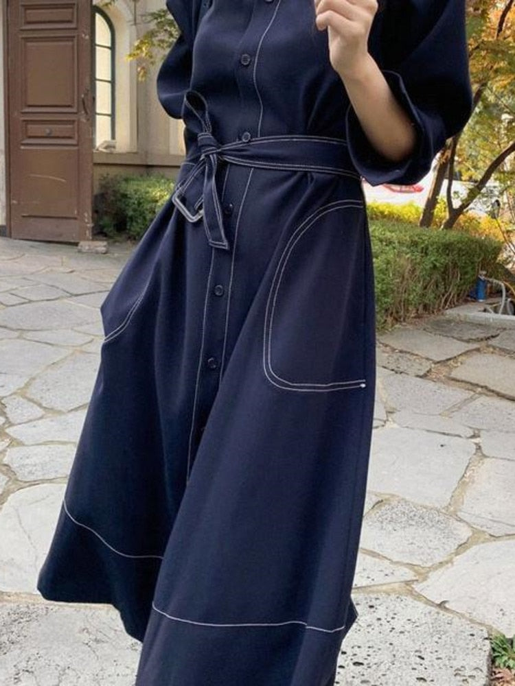 2023 Spring And Autumn New Korean Dress Female Fashion Temperament Loose Thin Medium And Long Windbreaker Coat Fashion Vestido