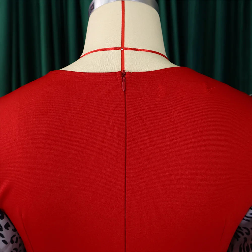 FairyShely 2025 Short Sleeve Patchwork Plus Size Dress Women Large Bodycon Big Dresses Lady Summer Party Tight Curvy Dress