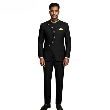 (Jacket +Pants) 2026 New Luxury Elegant Men's Suits 2 Piece Set Fashion Korean Casual Slim Fit Social Groom Wedding Tuxedo