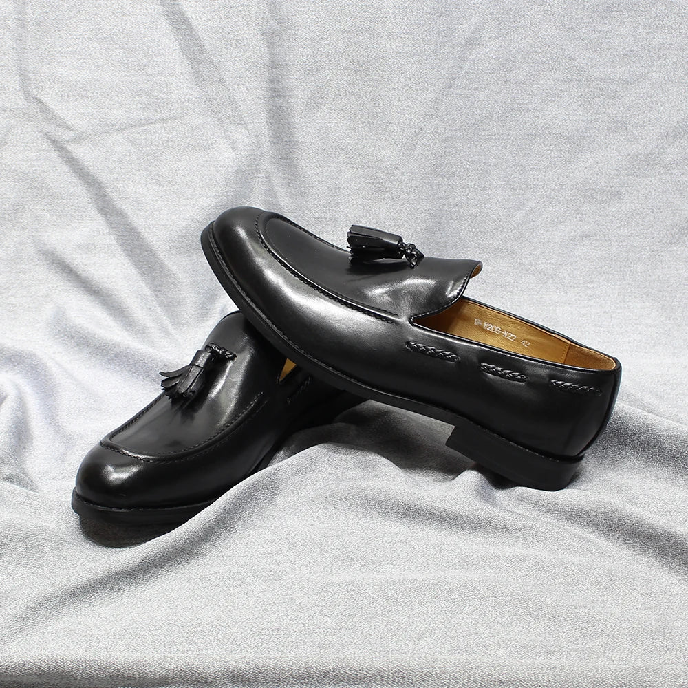 Herren Loafer im italienischen Stil Quaste Echtes Rindsleder Bequem zum Hineinschlüpfen Hochzeit Party Büro Anzugschuhe für Herren Freizeitschuhe