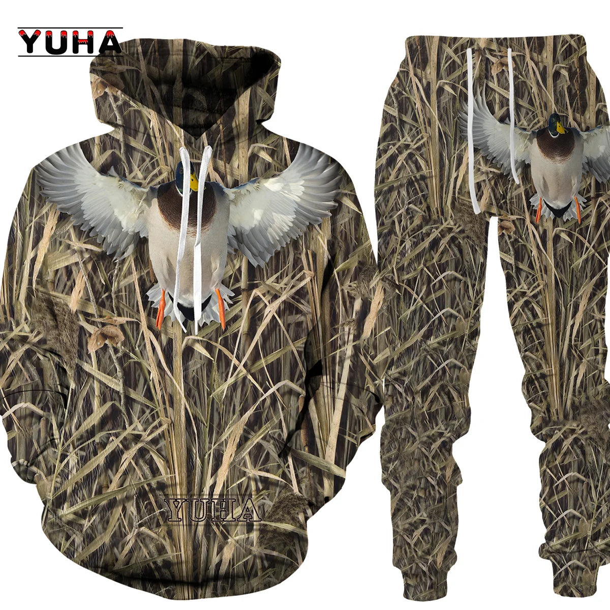 Casual Camouflage Hunting Animal Wild Wolf /fox  3D Hoodie Sweatshirt / Men's Tracksuit 2 Piece Set Sportwear Men Clothing Suit