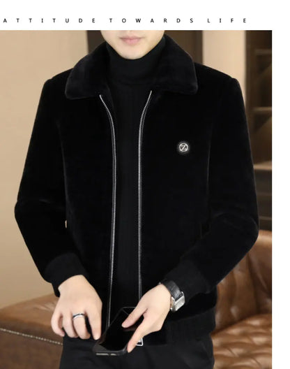 Winter Faux Fur Jacket for Men Thick Warm Fur Integrated Jacket High-quality Casual Business Windbreaker coats men clothing