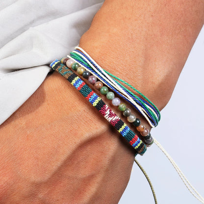 3pcs Bohemian Adjustable Hand Woven Bracelet Colorful Summer Bracelet Beach Bracelet Bohemian Jewelry