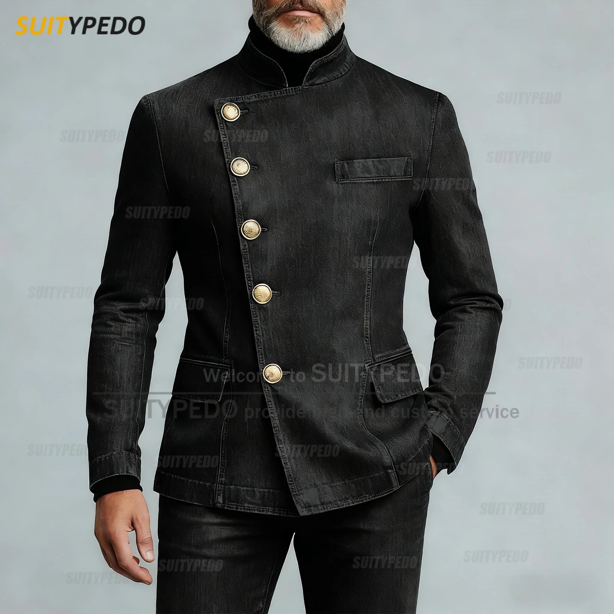 Fashion Denim Suits  Sets for Men High Quality Single Breasted Regular Length 2 Piece Jacket And Pants Casual Costumes Hommes