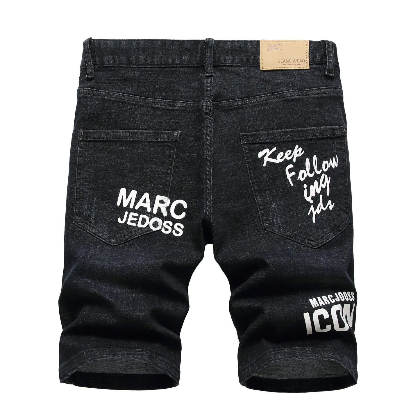 Herren Sommer Weiße Ripped Denim Shorts Male Löcher Kurze Jeans Neue Mode Streetwear Stretch Jeans Shorts Hosen Gerader Schnitt Jeans