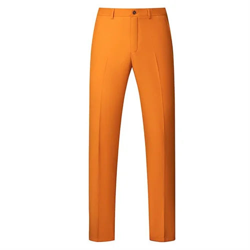 New Men Solid Colour Formal Suit Pants Black / Red / Royal Blue Homme Wedding Office Social Slim Fit Trousers