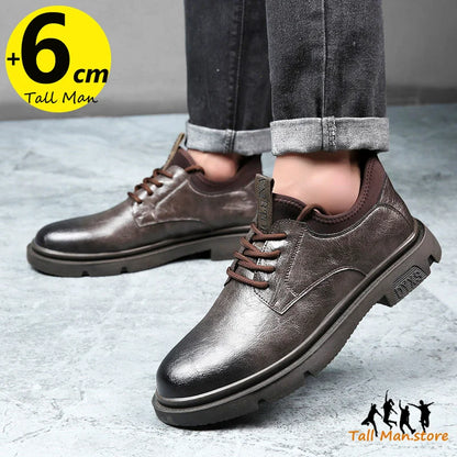 Business Men Oxford Leather  Elevator Shoes Lift Sole Man Height Increase  Insole 6CM  Office Daily Life British