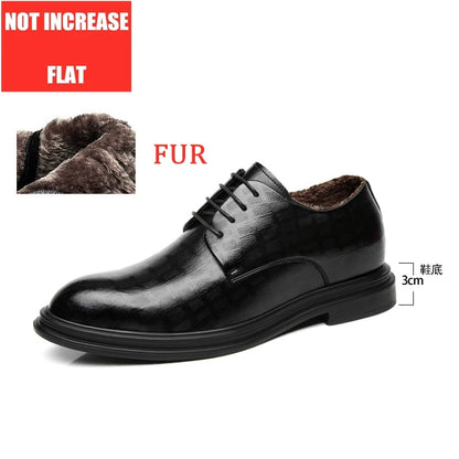Elevator Shoes Men Dress Shoes 3/6/8 cm Men Formal Shoes Winter/Spring Classic Business Luxury Men Oxfords Footwear Suit Shoes