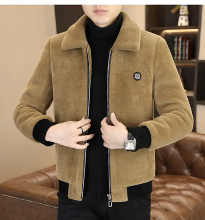 Winter Faux Fur Jacket for Men Thick Warm Fur Integrated Jacket High-quality Casual Business Windbreaker coats men clothing