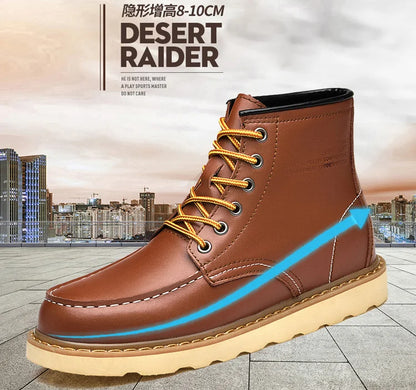 Men Boots Elevator Shoes Hidden Heels High Soft Leather Heightening Shoes For Man Increase Insole 10CM 8CM 6CM Height Boots