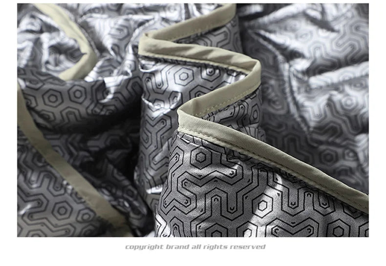 Winter White Down Jacket Men Graphene Self-heating Windproof Pleated Hooded Puffer Jackets Casual Warm Down Coats Male Clothing