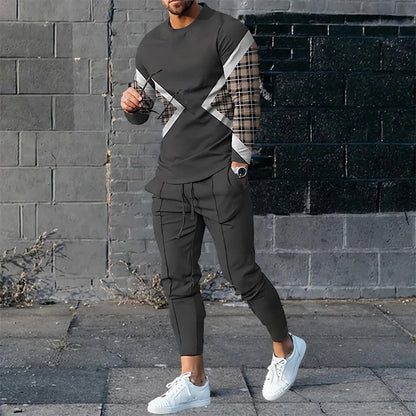 Autumn Tracksuit Long Sleeve T Shirtsweatpants Suit Men Streetwear Vintage Sweatshirt 3D Men Clothing 2 Piece Sets