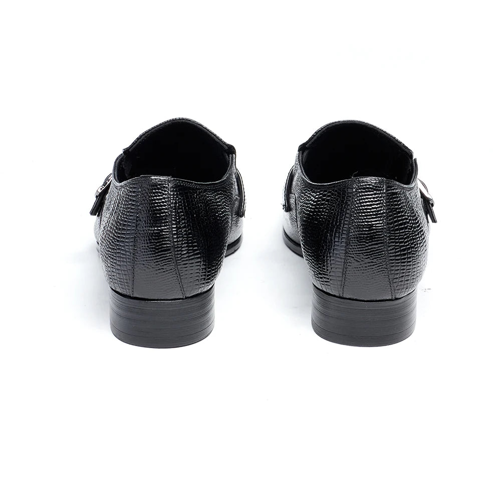 Men New Crocodile Patterned Business Leather Shoes Pointed Toe Cowhide Low Top Slip On Casual Single Shoes