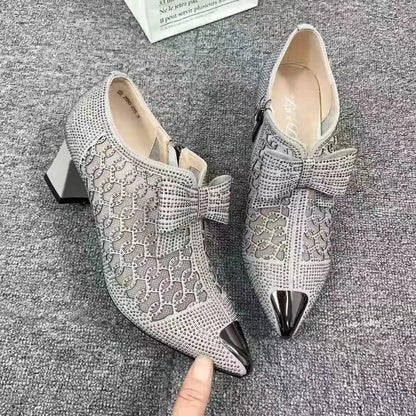 2026 New Women Shoes Exquisite Rhinestone Model Dance Shoes for Woman Fashion Hollow Out High Heels Designer Shoes Zapatos Mujer