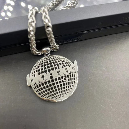 Hip Hop Stainless Steel Letter Necklace Titanium Steel Fashion Men's and Women's Sweater Chain Jewelry Accessories Collection