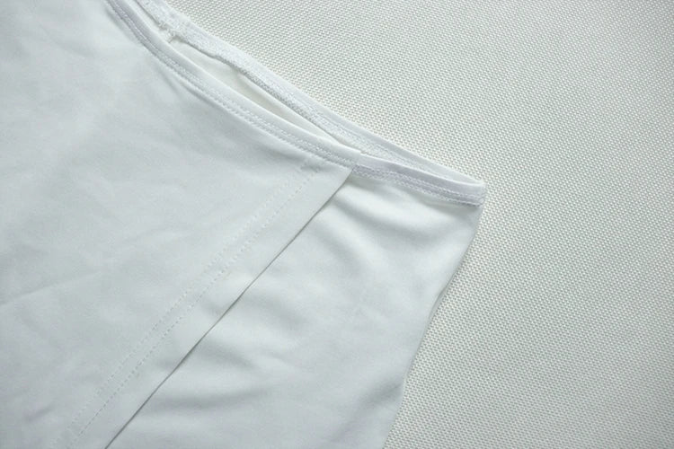Stylish Lady White Hollow Out 2 Piece Set Women Halter Backless Tops and Irregular Mini Skirts Suits  Summer Elegant Outfits