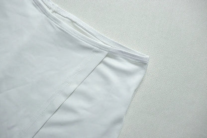 Stylish Lady White Hollow Out 2 Piece Set Women Halter Backless Tops and Irregular Mini Skirts Suits  Summer Elegant Outfits