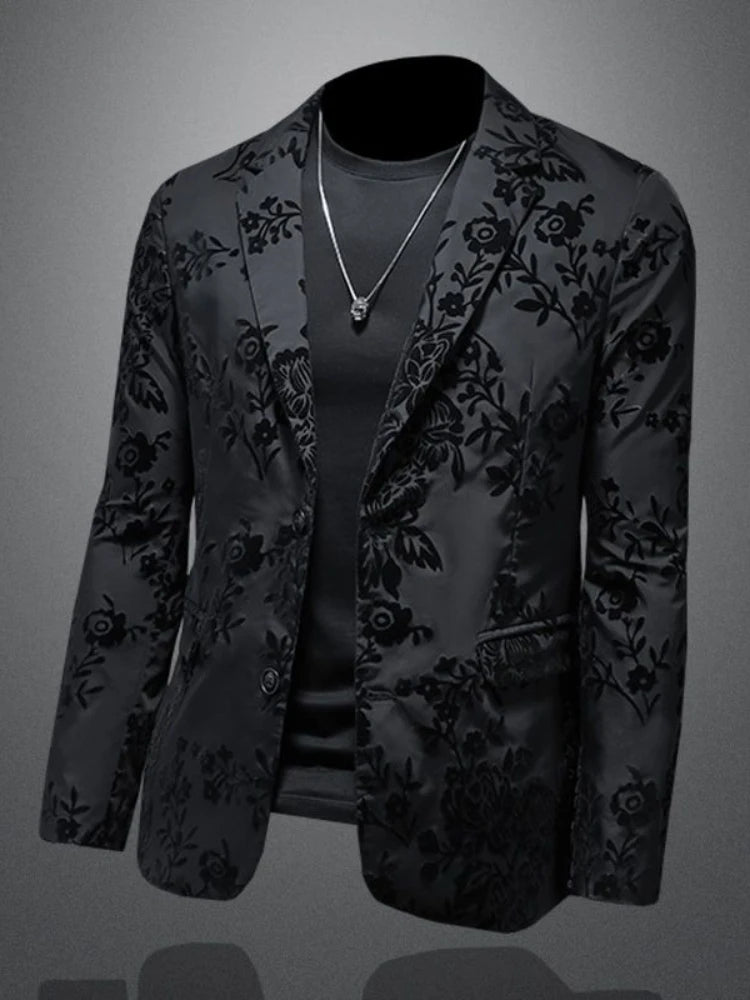 Men's Slim Fit Blazer Jacket Suit Business Wedding Casual Dress Coat Stage Show Costume  Fashion Menswear