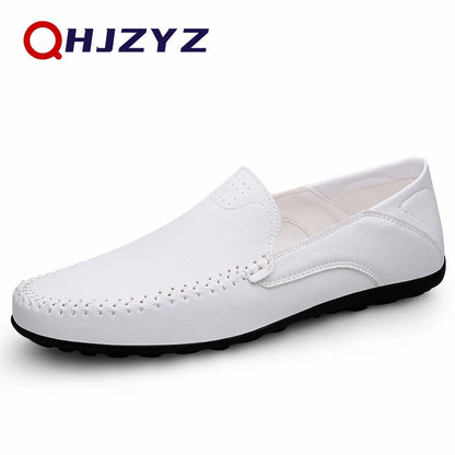 Luxury Leather Men Shoes Casual  Italian Soft Men Loafers Handmade Moccasins Breathable Slip on Boat Shoes Zapatos Hombre