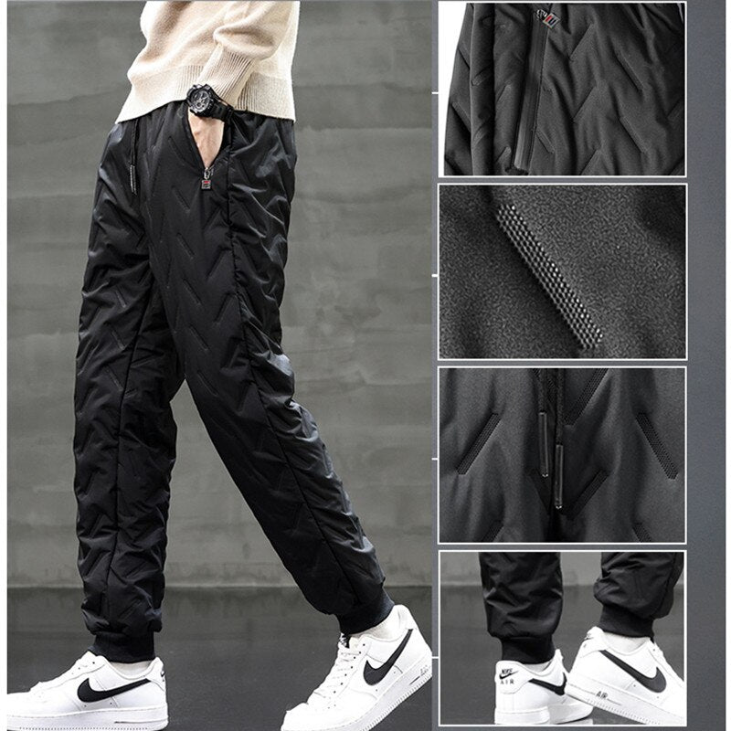 Men Joggers Warm Winter Outdoor Loose Windproof Snow Trousers 10XL Plus Size 9XL 8XL 7XL Teenagers Harem Down Cotton Large Pants