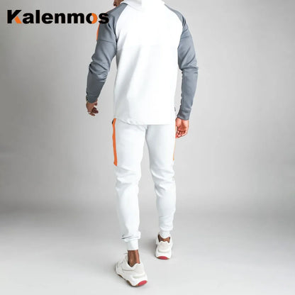 Tracksuit Men Jogger Fleece Gothic Set Spring Long Sleeve Punk Hoodie Suit Autumn Sport Pants Gothic Sweat Goth Two Piece Set