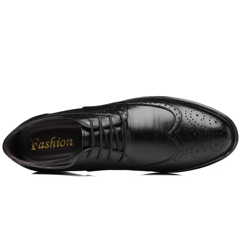 Herren Schnürschuhe Handgefertigt Brogue-Stil Party Lederschuhe Hochzeitsschuhe Herren Flats PU-Leder Business-Schuhe Atmungsaktive Business Loafers