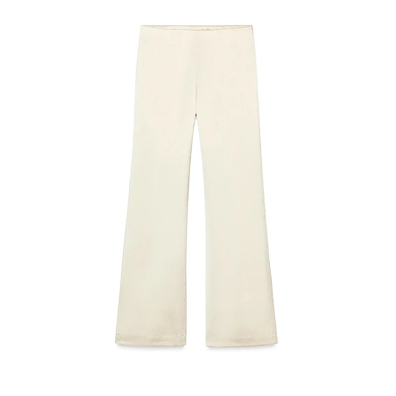 Elegant Tube Tops Women's Trouser Suits Backless Top Wide Leg Pants  Spring Summer High Street Fashion 2 Pieces Set Women