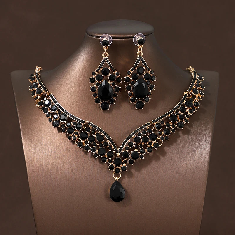 Itacazzo Bride Accessories Exquisite Necklace Earrings Three Piece Set&Suitable for Women's Wedding, Birthday, Party Matching
