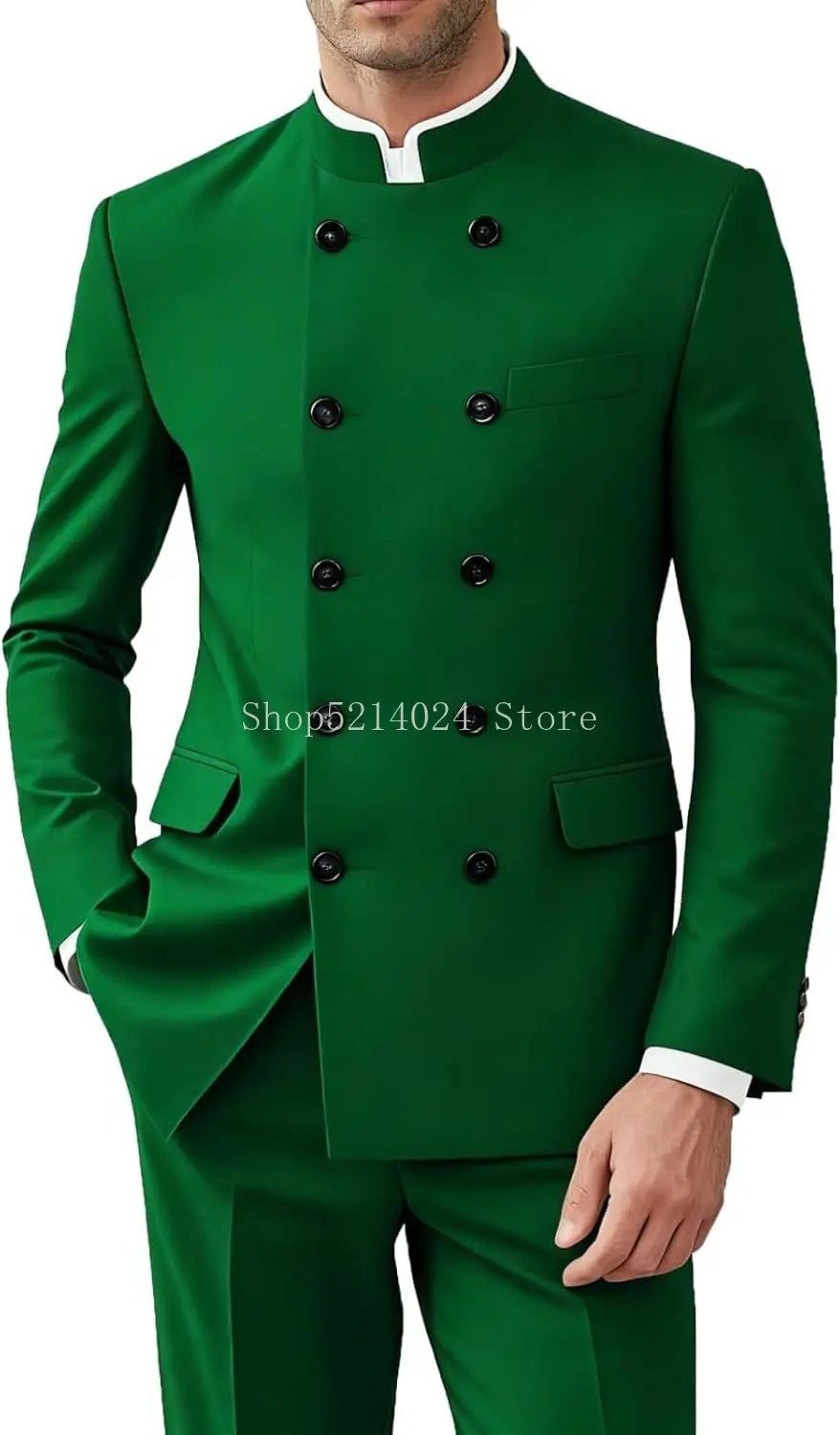 Men 2 Pieces  Suit   Suits for Men Gold Button Jacket Pant Set Traditional Wedding