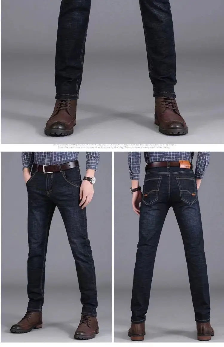 New Fashion Spring Autumn Men's Stretch Slim Jeans Casual Denim Luxury Clothing Men Designer Jeans Designer Clothes Cowboy Pants