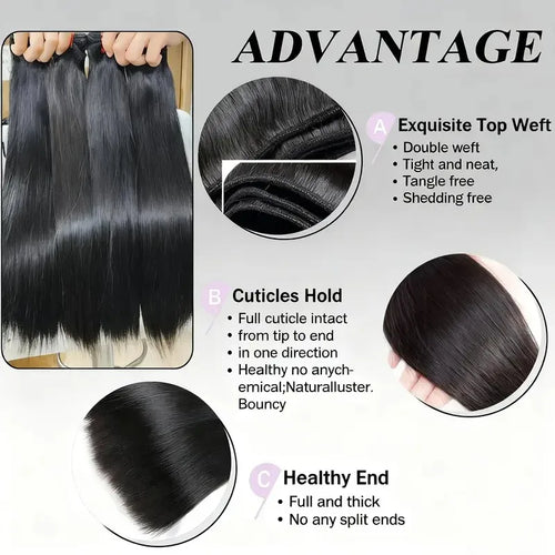 1/3/4 Pcs Bundles 24 26 28 30 Inch Bone Straight Human Hair Bundle Raw Virgin Unprocessed Human Hair Extensions Double Weft
