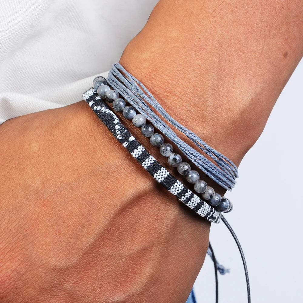 3pcs Bohemian Adjustable Hand Woven Bracelet Colorful Summer Bracelet Beach Bracelet Bohemian Jewelry