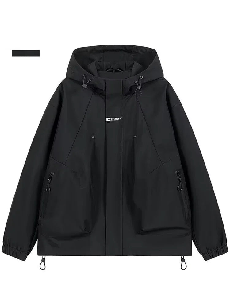New Men's Outdoor Hooded Windbreaker Jacket Autumn Waterproof Hiking Bomber Jackets Women Trekking Softshell Coats