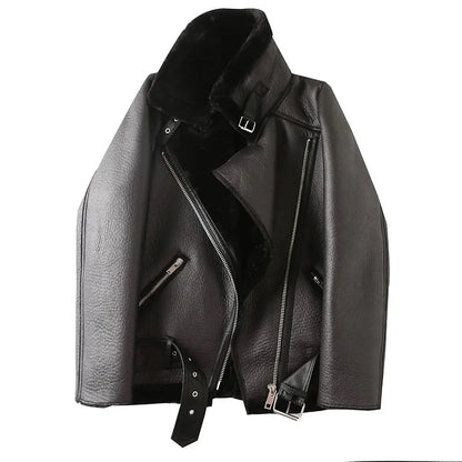 RARF The new  women's jacket with extra thick warm and extra thick lamb feather rider jacket with artificial fur