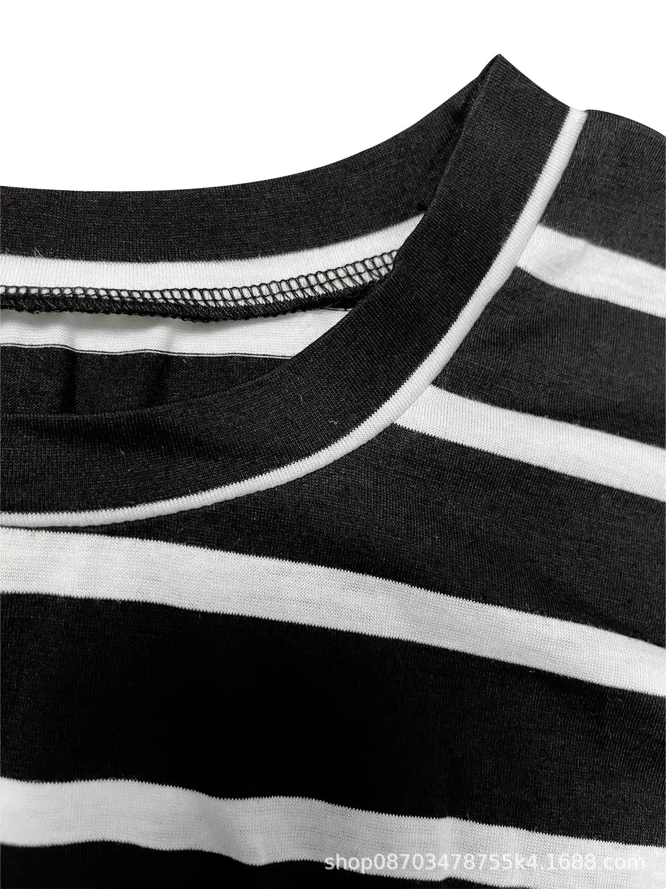 Elegant And Elegant Waist Lace Up Striped Round Neck Short Sleeve Long Dress Summer Party Bodycon Women's Dresses